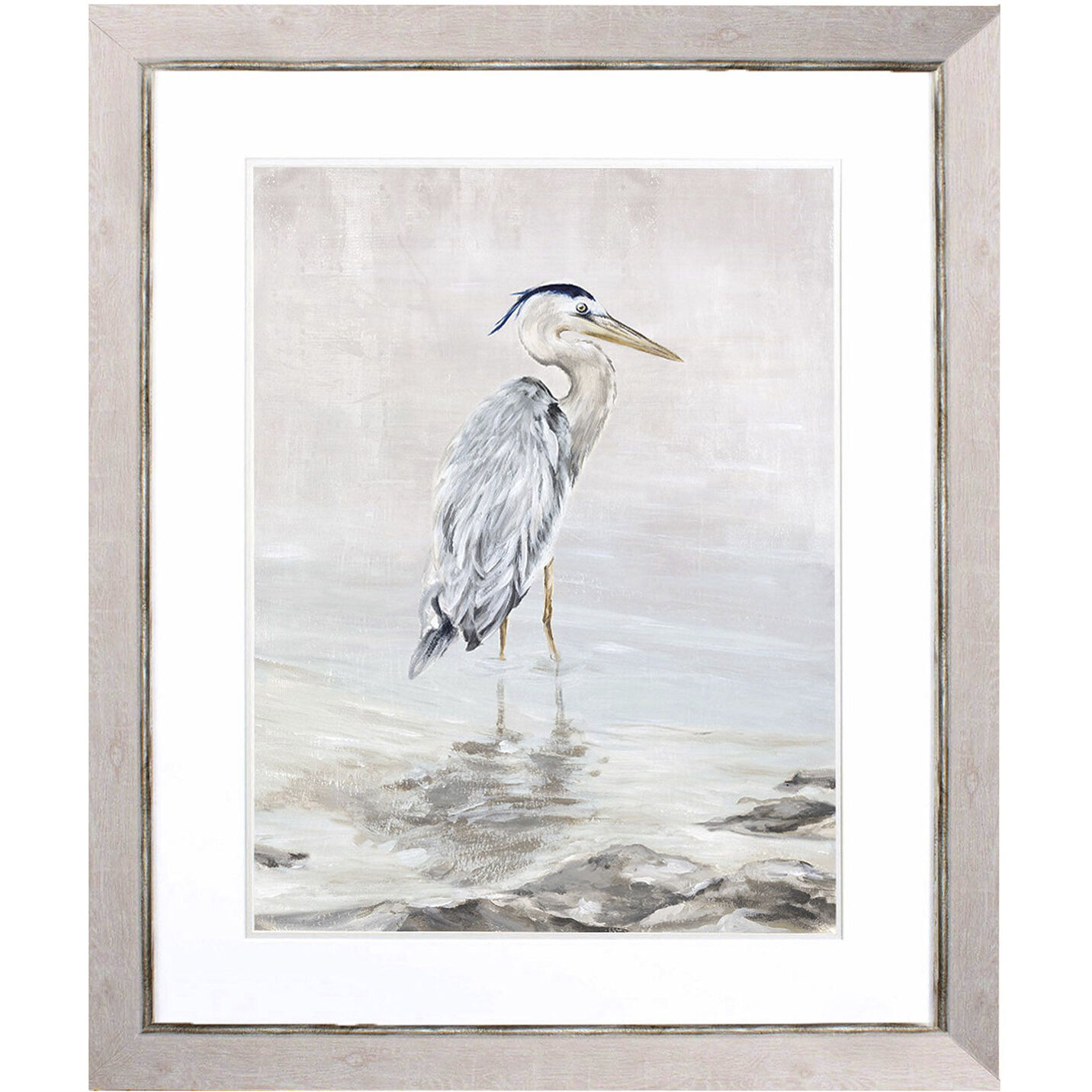 Heron Beauty Blue and Gray and Neutral Framed Art, Propac