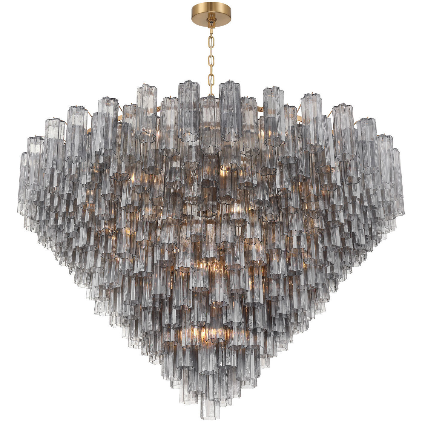 Addis 40 Light 62 inch Aged Brass Chandelier Ceiling Light