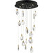 Pebble LED 21.75 inch Black and Polished Gold Multi-Light Pendant Ceiling Light