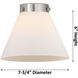 Caden LED 16.75 inch Satin Nickel Bath Vanity Light Wall Light in Seedy Glass