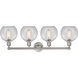 Athens 4 Light 35 inch Satin Nickel Bath Vanity Light Wall Light in Clear