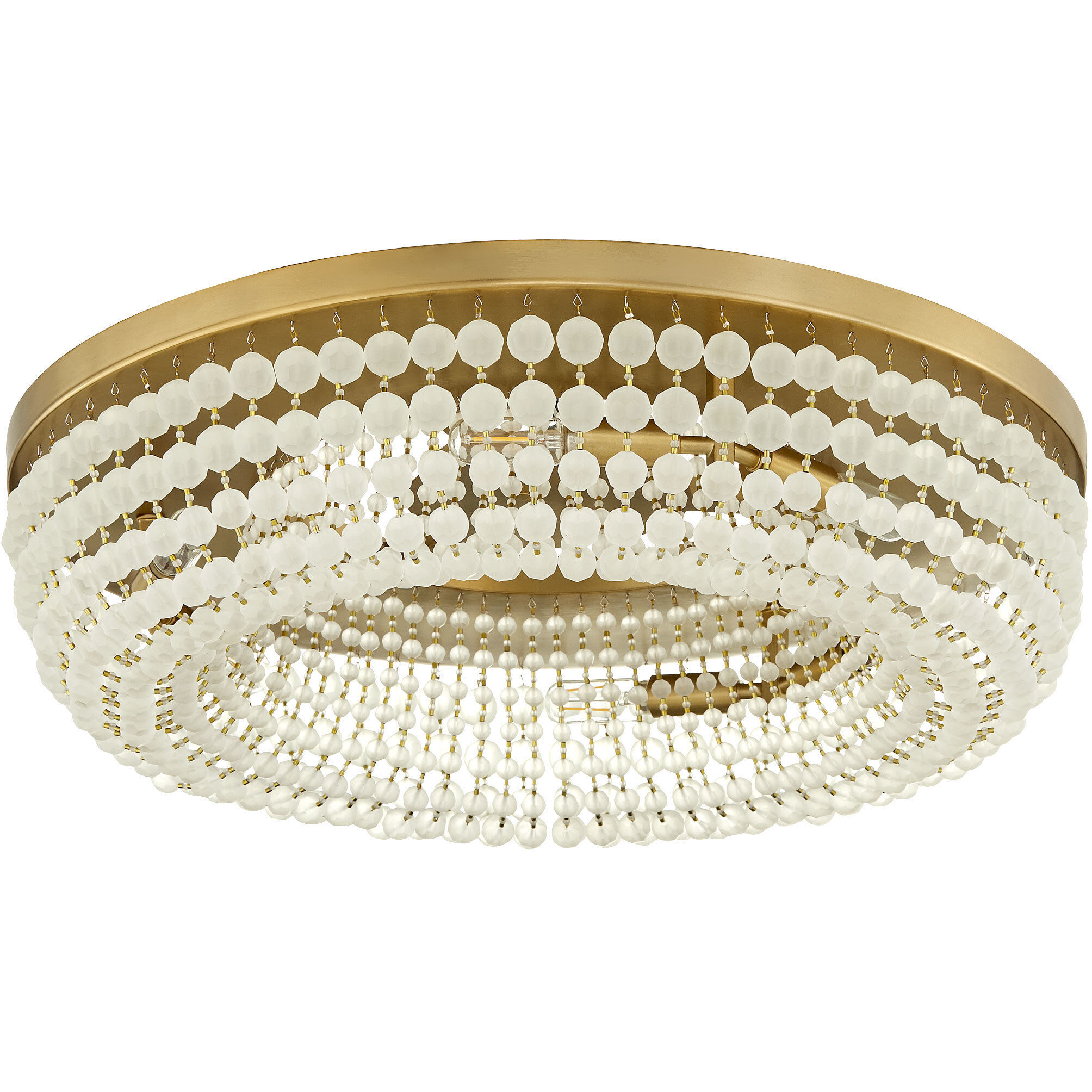 Ophelia 6 Light 24.5 inch Aged Brass Flush Mount Ceiling Light