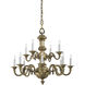 Metropolitan Family Collection 12 Light 31 inch Classic Brass Chandelier Ceiling Light