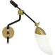 Ferdinand 12.5 inch 60 watt Matte Black Painted / Modern Brass Wall Swinger Wall Light