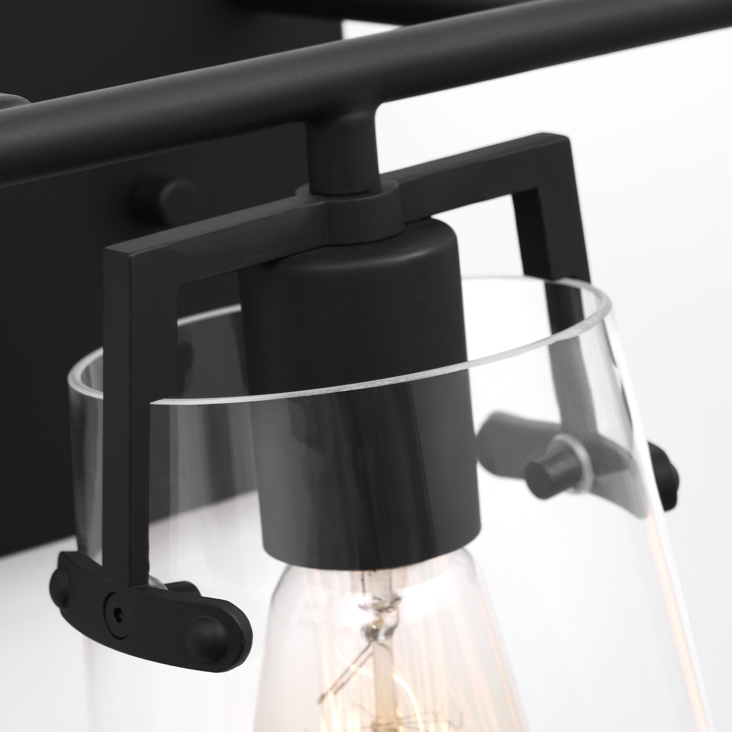 Drew & Jonathan Crofton 3 Light 24 inch Midnight Black Wall Bath Fixture Wall Light in Clear Glass