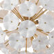 Esme 9 Light 22.5 inch Aged Brass Chandelier Ceiling Light in Floral Glass Petals White