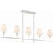 Broche 5 Light 53.5 inch Matte White Linear Chandelier Ceiling Light