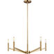 Vector 5 Light 28 inch Satin Brass Chandelier Ceiling Light