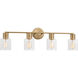 Drew & Jonathan Sayward 4 Light 32.38 inch Satin Brass Wall Bath Fixture Wall Light