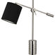 Campbell 27 inch 100 watt Polished Nickel Table Lamp Portable Light in Anna Black with Silver