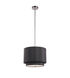 Schiffer 3 Light 15 inch Black Pendant Ceiling Light in Black Fabric Drum - Double Shade