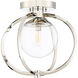 Piltz 1 Light 14.5 inch Polished Nickel Semi Flush Ceiling Light