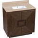Morombe 36 X 36 inch Cocoa/Natural/White Vanity with Undermount Sink