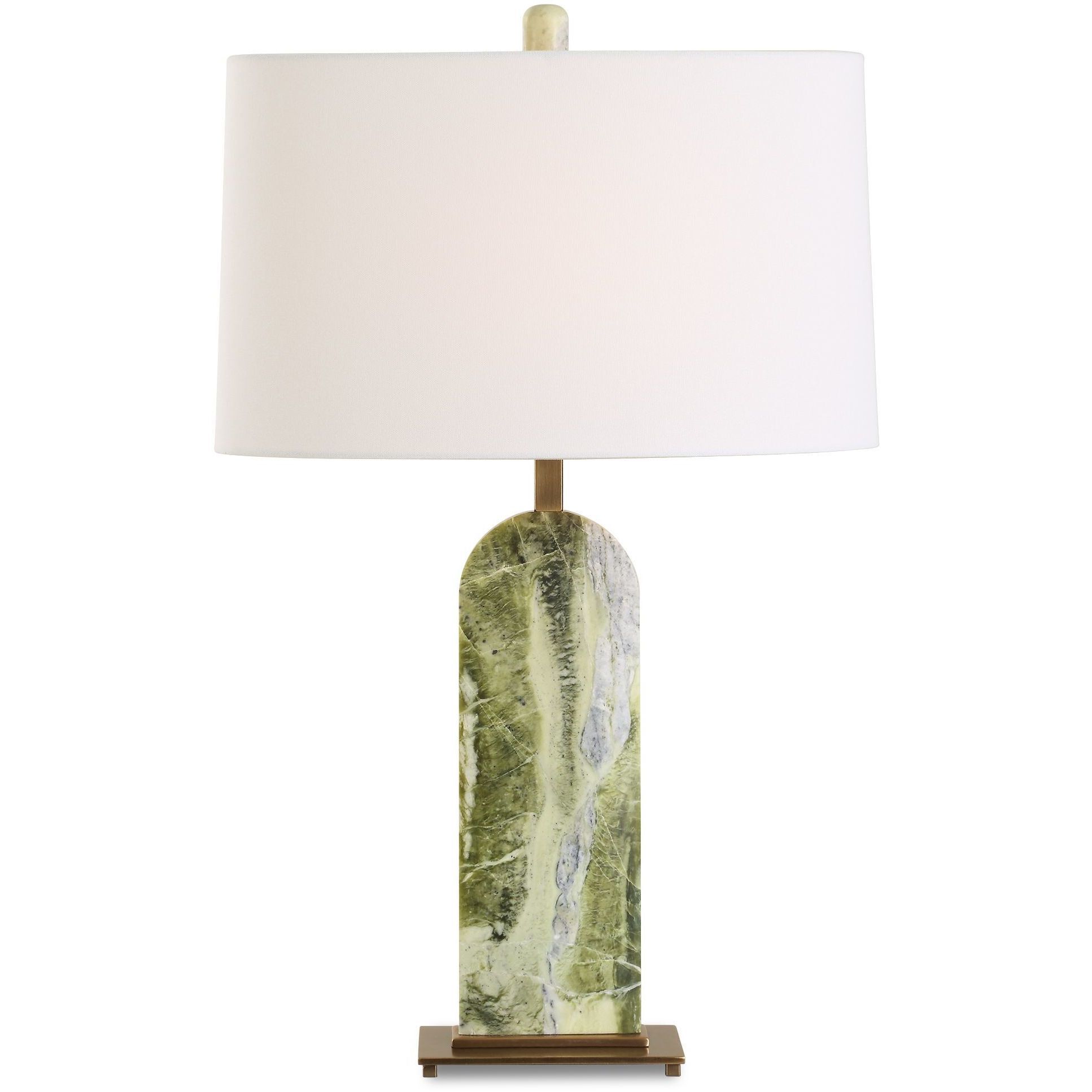 Moorea 28.25 inch 150.00 watt Green Marble and Antique Brass Table Lamp Portable Light