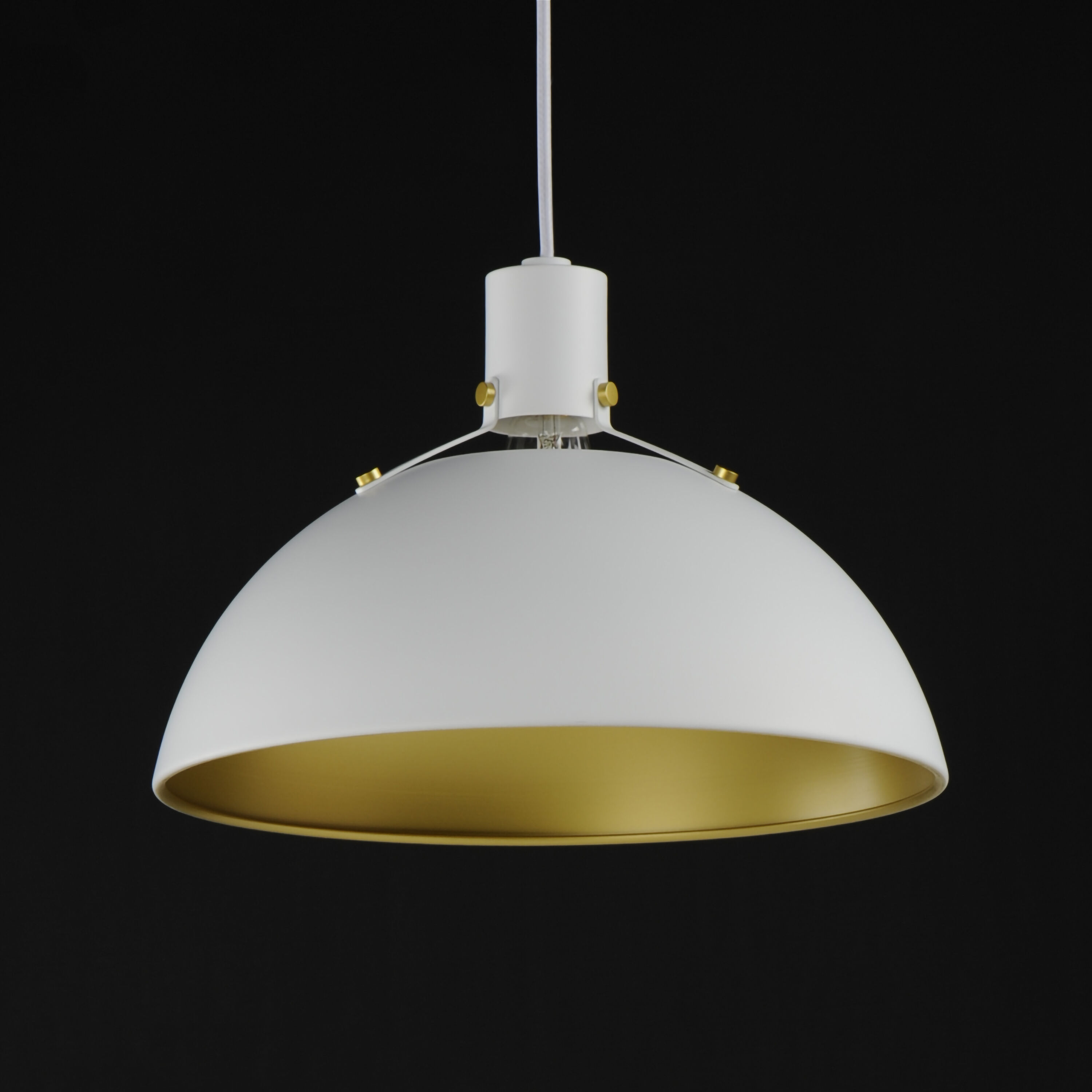 Dawn 1 Light 15.25 inch White/Satin Brass Single Pendant Ceiling Light in White and Satin Brass