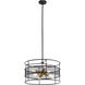 Piston 6 Light 22 inch Black Chandelier Round Pendant Ceiling Light