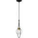 Cody 1 Light Coal/Soft Brass Mini Pendant Ceiling Light