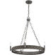 Tripoli 5 Light 26 inch Mottled Zinc with Natural Rattan Chandelier Ceiling Light