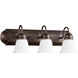 Fort Worth 3 Light 24 inch Oiled Bronze Vanity Light Wall Light in Satin Opal