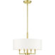 Meridian 4 Light 18 inch Satin Brass Pendant Chandelier Ceiling Light