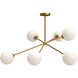 Alora Mood Cassia 6 Light 39.5 inch Aged Gold Chandelier Ceiling Light in Matte Opal Glass