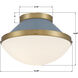 Xander 1 Light 12.25 inch Vibrant Gold Flush Ceiling Light in Vibrant Gold and Blue