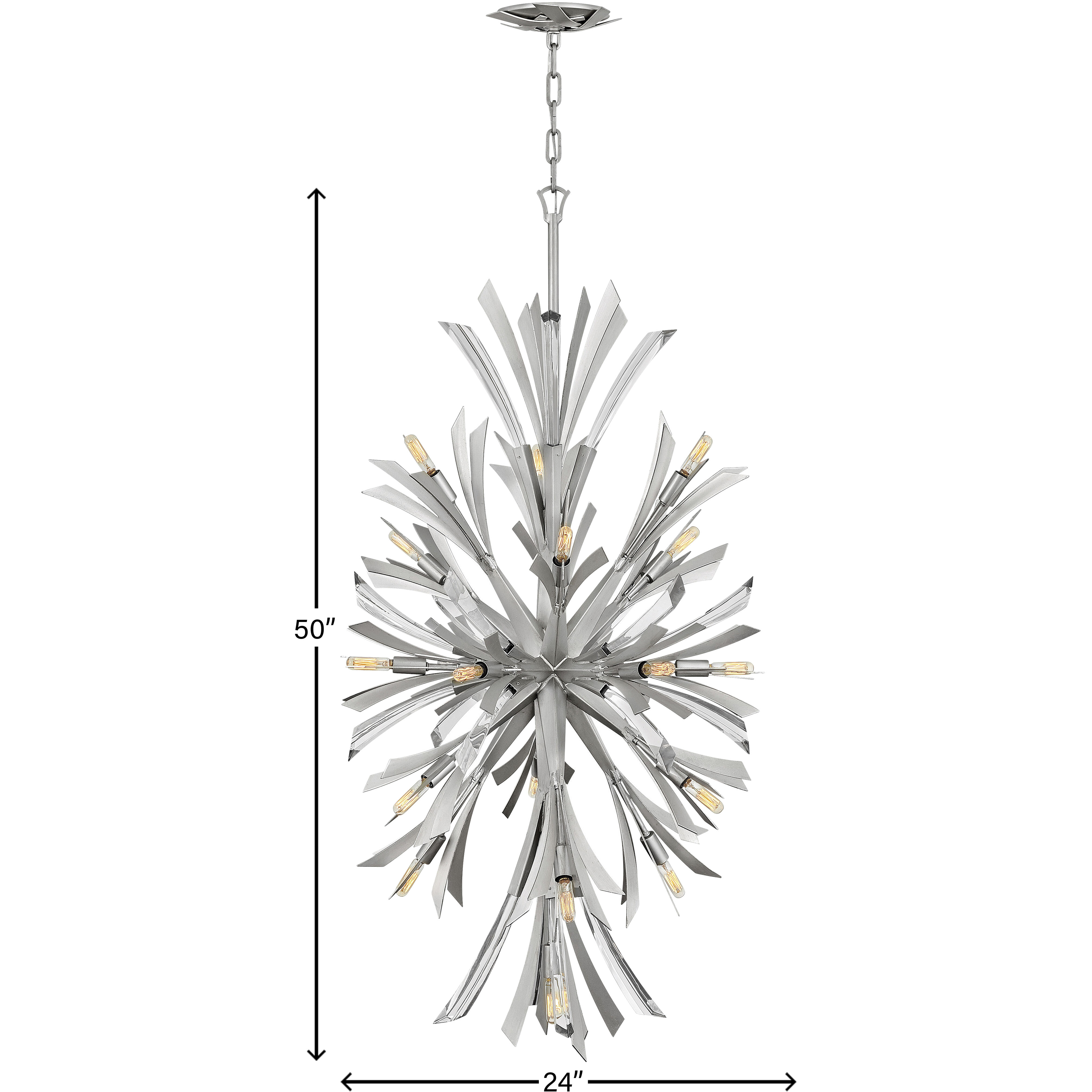 Vida LED 24 inch Glacial Chandelier Ceiling Light, Orb