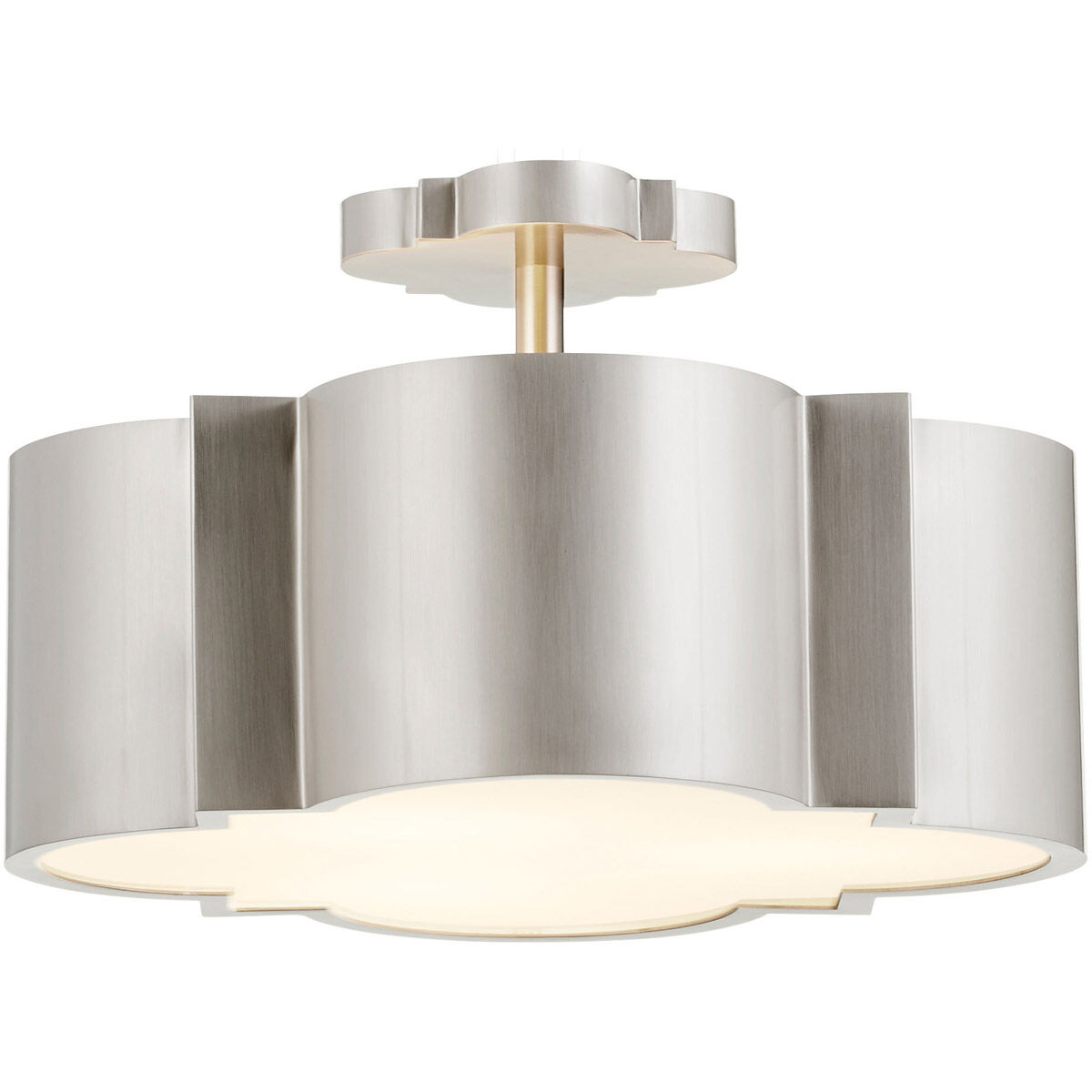 Wyatt 3 Light 16 inch Satin Nickel Flush Mount Ceiling Light, Semi-Flush Convertible