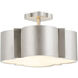 Wyatt 3 Light 16 inch Satin Nickel Flush Mount Ceiling Light, Semi-Flush Convertible