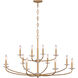 Atella 12 Light 48 inch Ashen Gold Chandelier Ceiling Light