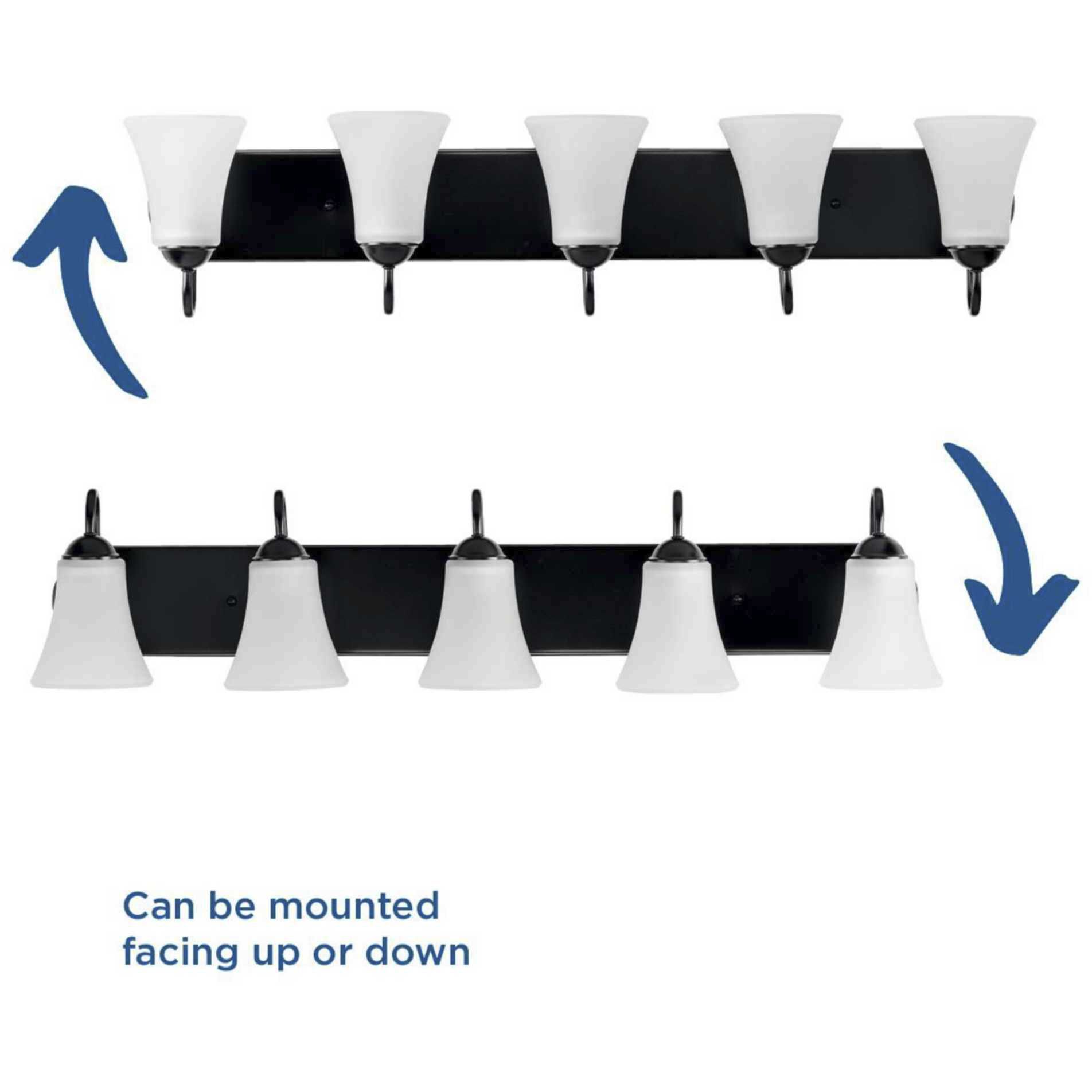 Classic 5 Light 36 inch Matte Black Bath Vanity Wall Light