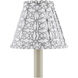 Block Print Natural and Gray Pleated Chandelier Shade
