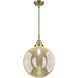 Beacon 1 Light 12 inch Antique Brass Mini Pendant Ceiling Light in Mercury Glass