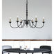 Marino 6 Light 36 inch Black and Antique Brass Chandelier Ceiling Light