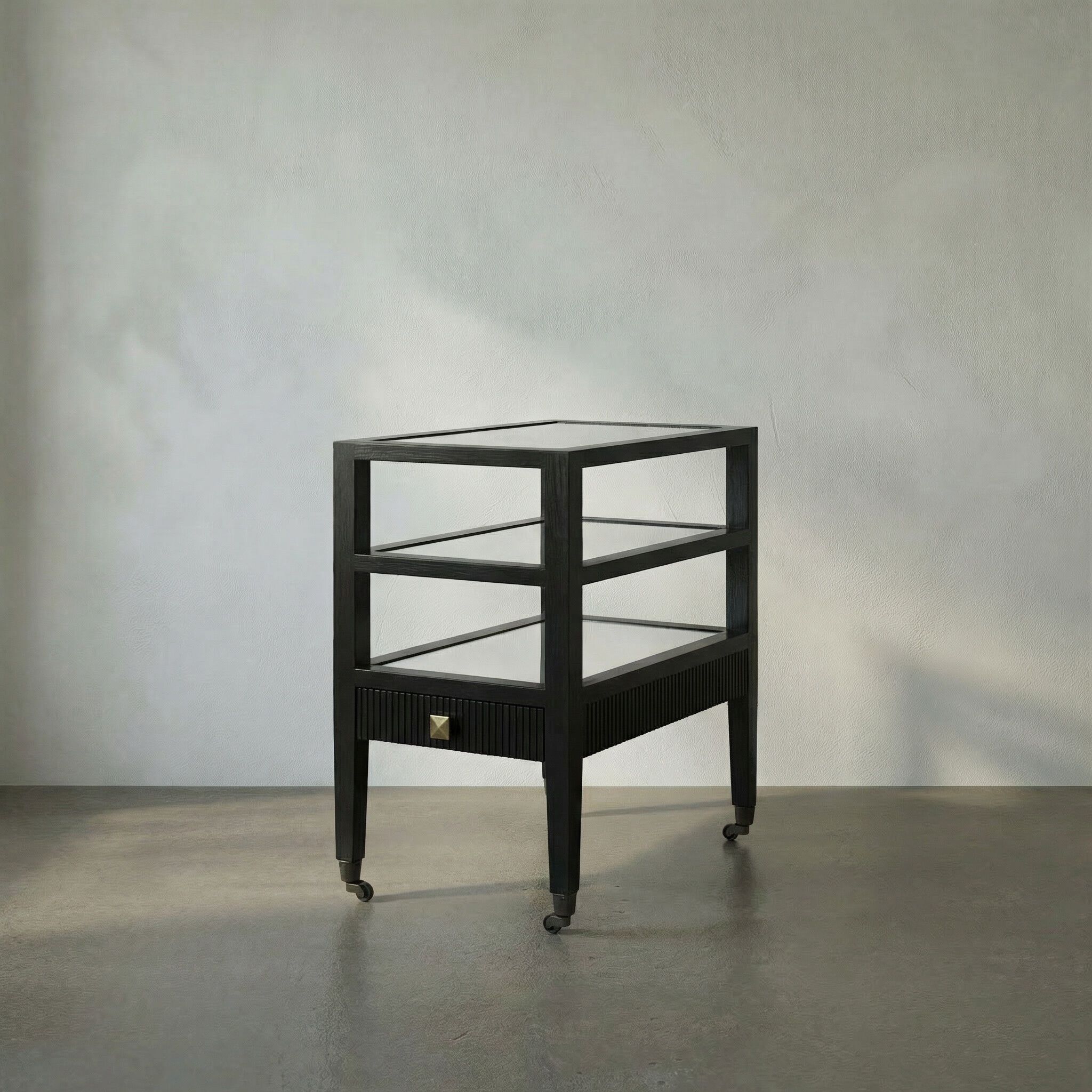 Lesly 26 X 24 inch Distressed Black Side Table