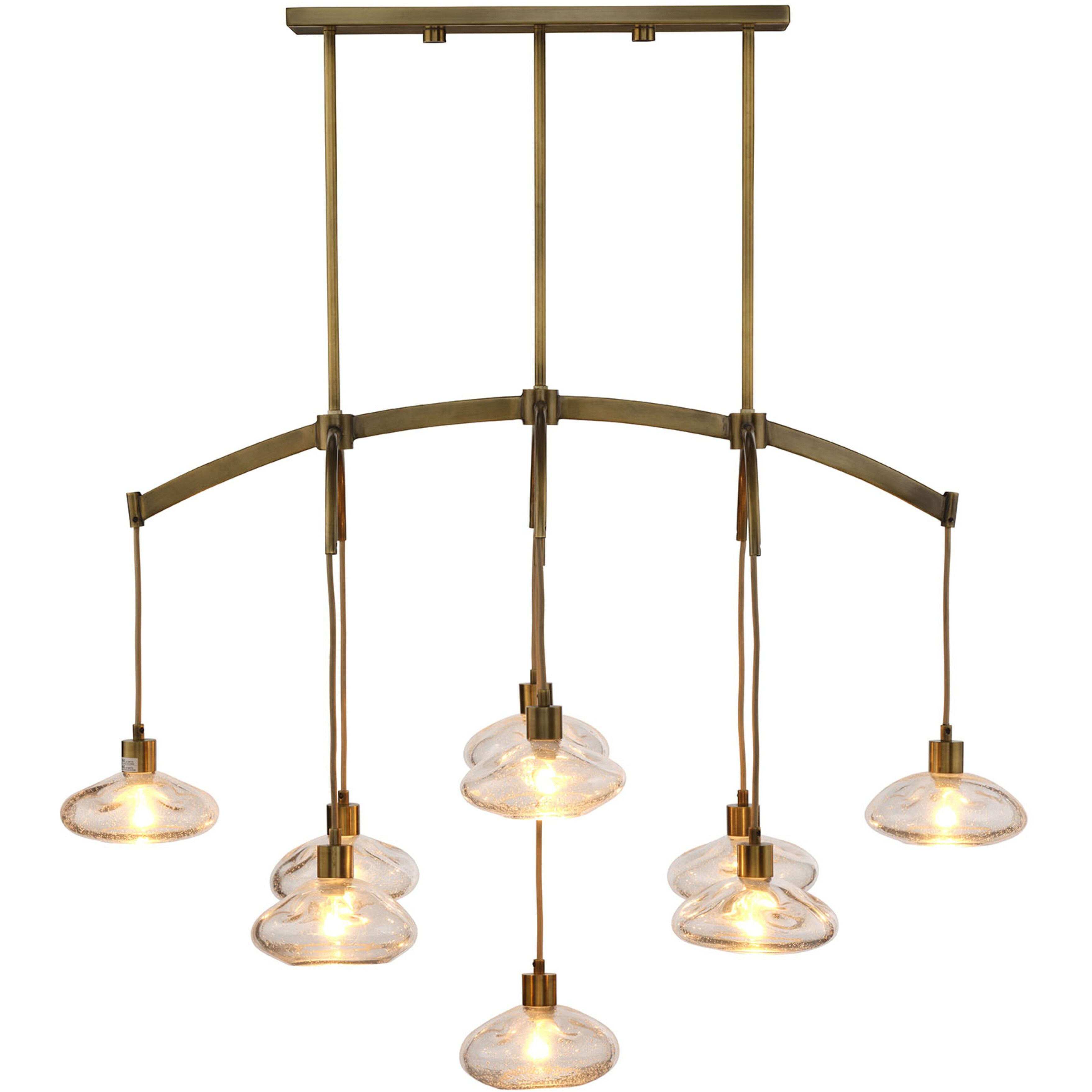 Reservoir LED 42 inch Antique Brass Chandelier Ceiling Light, Inline