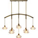 Reservoir LED 42 inch Antique Brass Chandelier Ceiling Light, Inline
