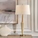 Juliet 35.75 inch 150.00 watt Faux Travertine and Antique Brass Table Lamp Portable Light