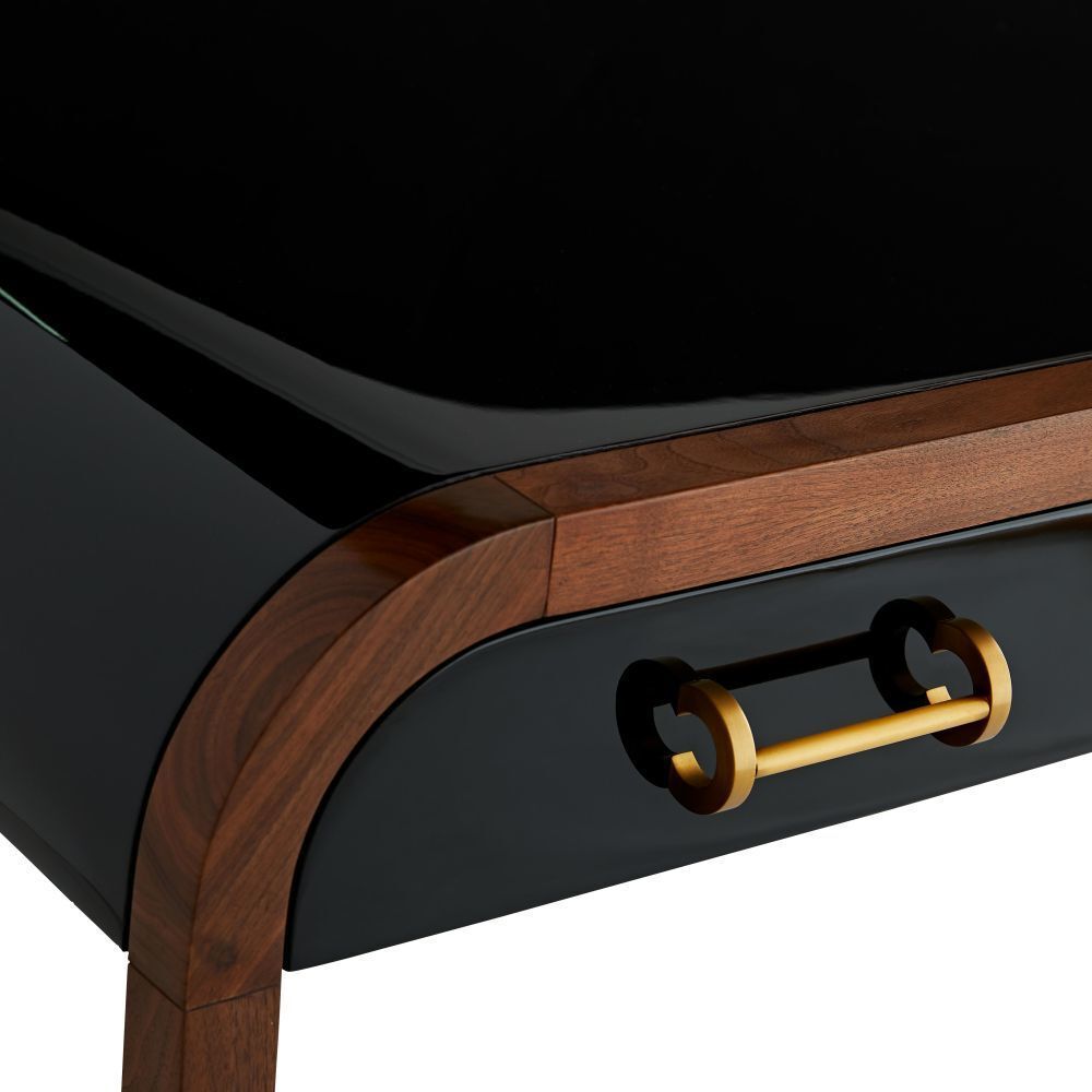 Victoria 56 inch Black Gloss Lacquer Desk