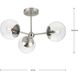 Atwell 3 Light 22 inch Brushed Nickel Semi-Flush Mount Ceiling Light