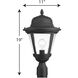 Westport 1 Light 19 inch Textured Black Outdoor Post Lantern, Small