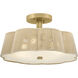 Sasha 4 Light 18 inch Lacquered Brass Semi-Flush Mount Ceiling Light