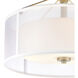 Diffusion 3 Light 18 inch Soft Gold with White Semi Flush Mount Ceiling Light