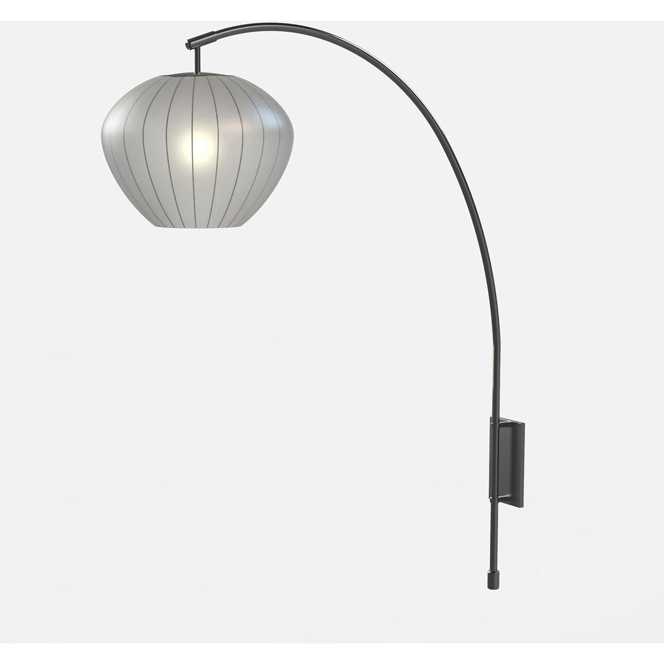 Bloom 44 inch 14.00 watt Black Nickel Wall Arc Lamp Wall Light