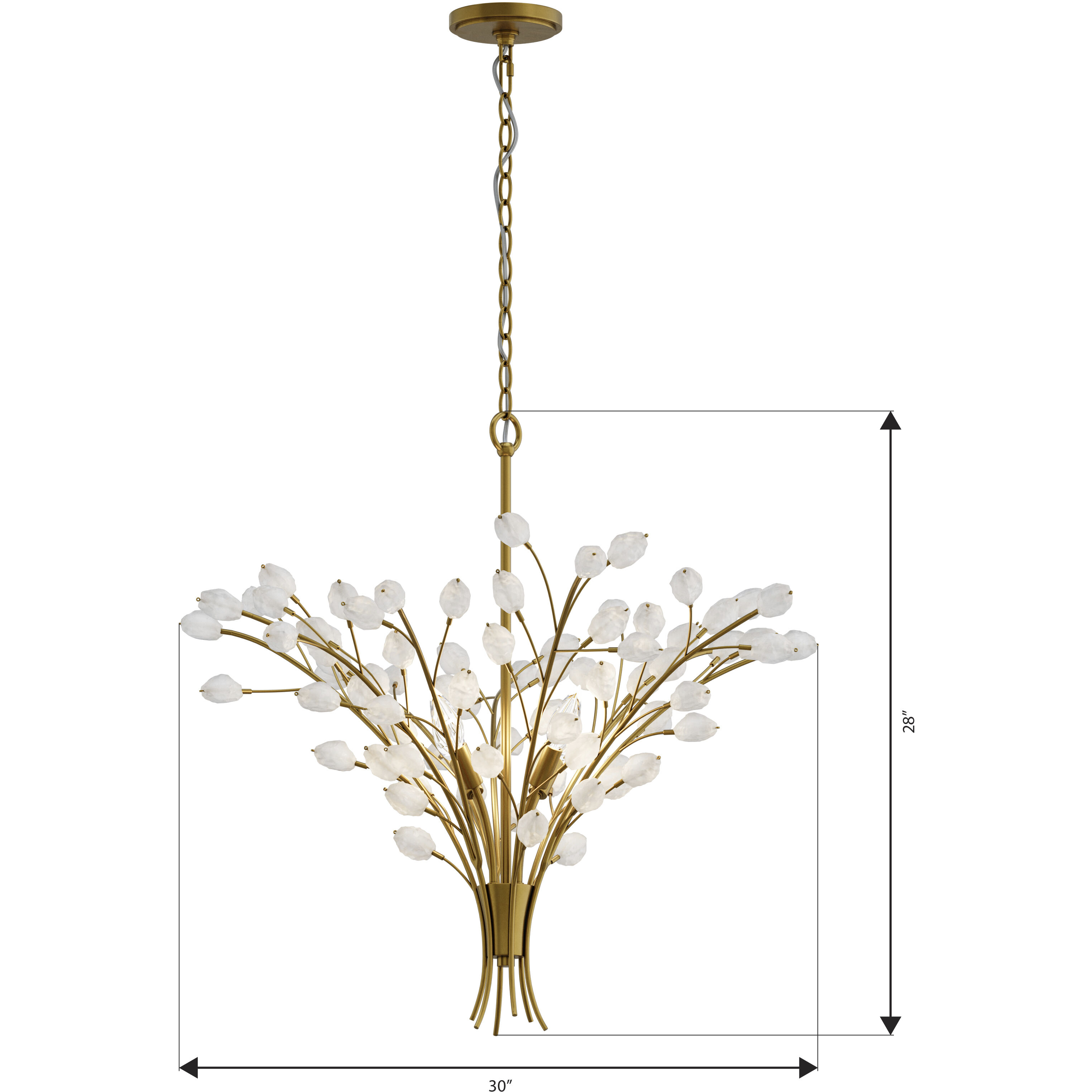 Ramus 4 Light 30 inch Painted Legacy Brass Chandelier Ceiling Light