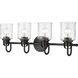 Kinsley 4 Light 28 inch Matte Black Vanity Wall Light