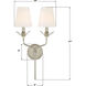 Broche Sconce Wall Light in Antique Silver