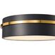Dax LED 12 inch Black and Brass Flush Mount Ceiling Light