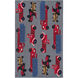 Tic Tac Toe 60 X 36 inch Gray and Red Area Rug, Wool