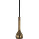 Axis 1 Light 15 inch Aged Brass with Cocoa Brown Pendant Ceiling Light